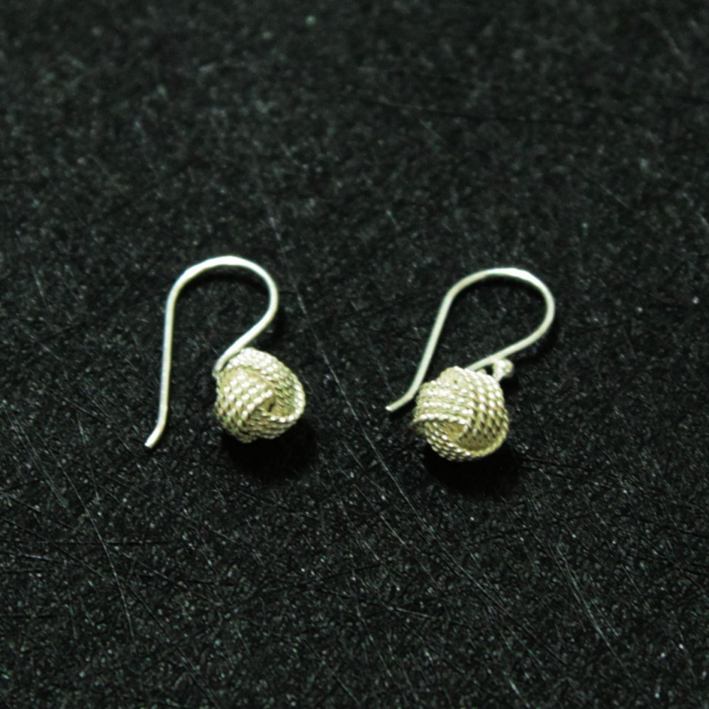 925E002-純銀線團造型耳環